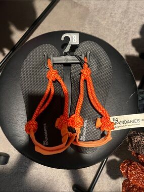 No Boundaries Kids Orange Rope Knot Sandals